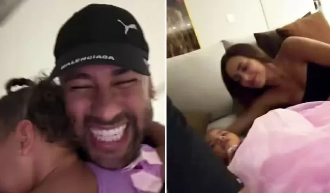 Brincadeira de Neymar termina em choro de Mavie após susto com a mãe; veja