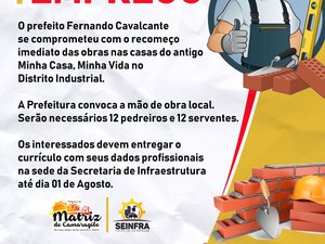 Retomada de obras gera empregos em Matriz de Camaragibe