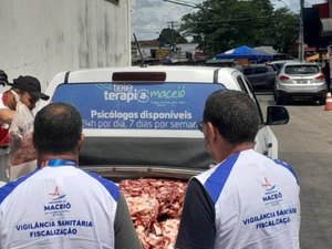 Vigilância Sanitária recolhe 120kg de carne estragada na feira do Tabuleiro
