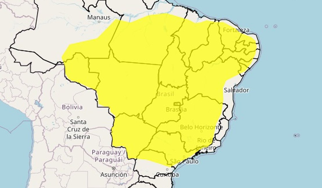 Inmet emite alerta de baixa umidade para 65 municípios de Alagoas