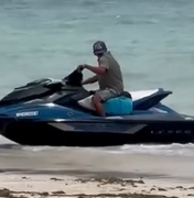 Criança quase é atingida por moto aquática na Praia Barra Grande, em Maragogi