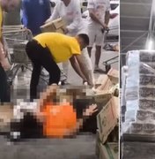 Caixas com água sanitária despencam em cima de mulher em Atacarejo de Maceió