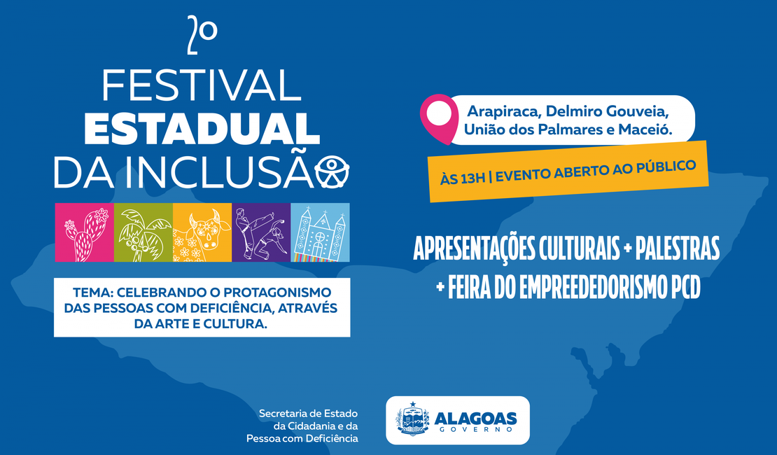 Arapiraca e Delmiro Gouveia serão sedes do 2º Festival Estadual da Inclusão