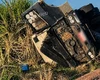 Motorista fica ferido em tombamento de caminhão em São Miguel dos Campos