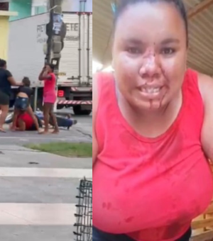 [Vídeo] Mulher é vítima de agressão por mãe e filha enquanto passava de moto em Tapera