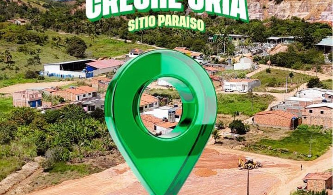 Obra da segunda Creche Cria é iniciada no município de Japaratinga