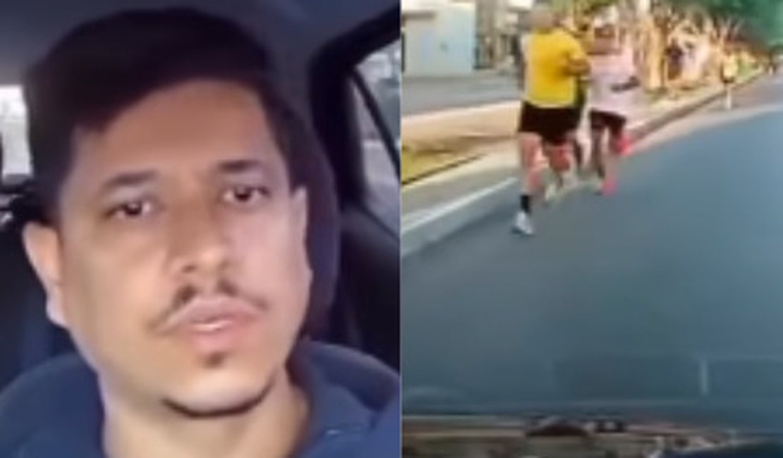 Motorista flagra corredores se arriscando no meio da pista na Avenida Ceci Cunha