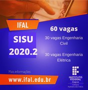 Ifal Palmeira oferta 60 vagas nos cursos de Engenharias Elétrica e Civil pelo Sisu 2020.2