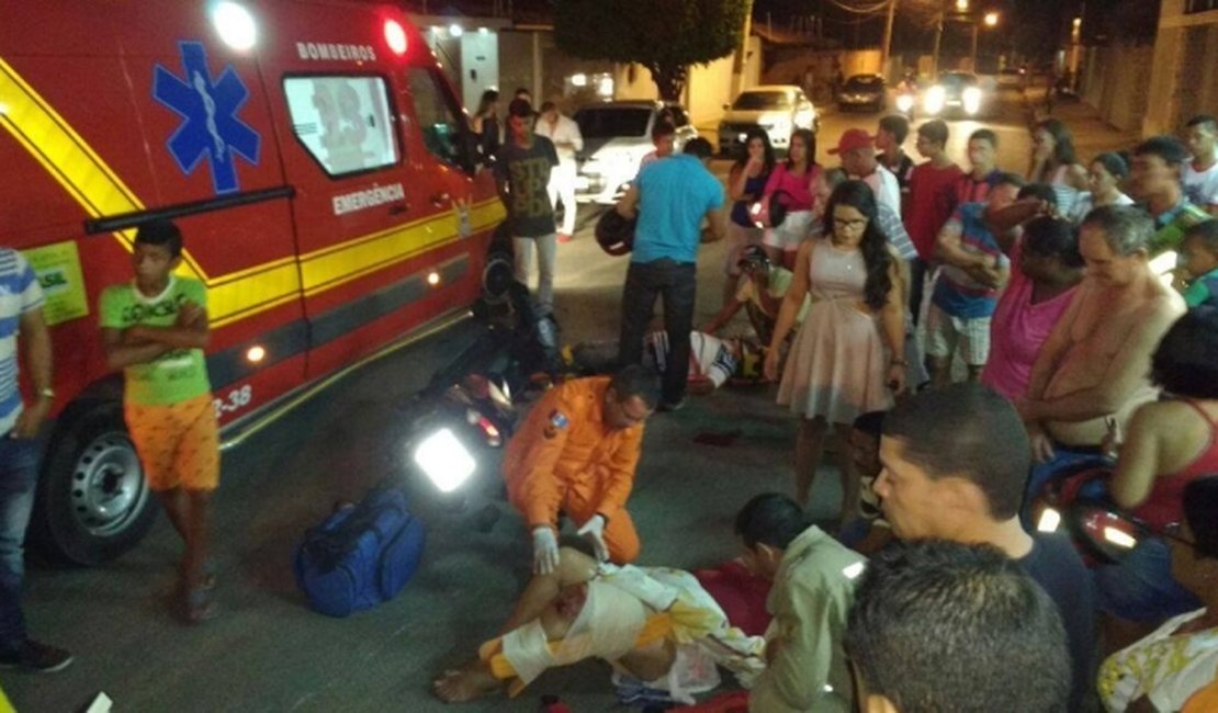 [Vídeo] Motociclista com sinais de embriaguez provoca acidente em Arapiraca