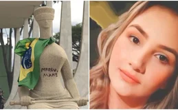 STF tem maioria para negar recurso de mulher que pichou estátua com batom escrevendo 'perdeu, mané'