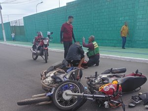 Motociclista colide em moto de autoescola e deixa condutor ferido em Arapiraca
