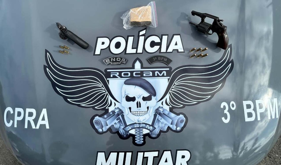 PM/AL apreende armas, drogas e recupera celular em Arapiraca neste fim de semana