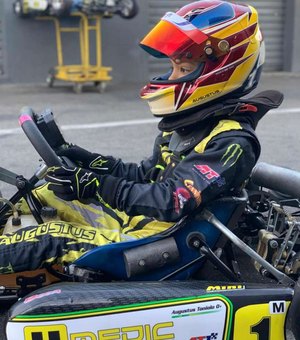 Lewis Hamilton inspira campeão do kart brasileiro de 8 anos até no capacete: Augustus Toniolo
