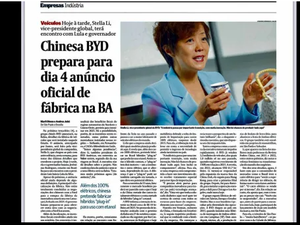 Montadora chinesa BYD anuncia em julho de 2023 fábrica na Bahia