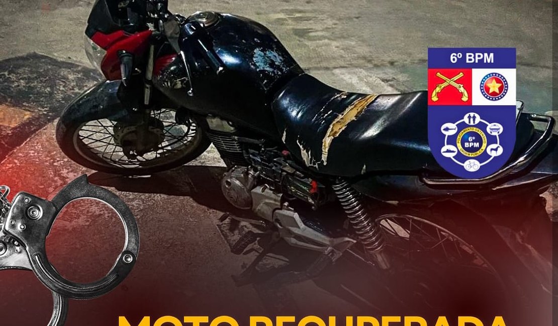 Polícia recupera em Maragogi moto roubada em Pernambuco