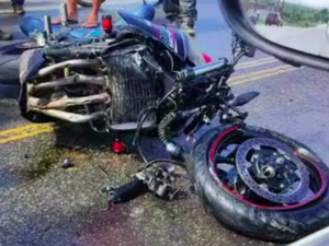 Motociclista sofre politraumatismo ao colidir com caminhão em Olho d`Água das Flores