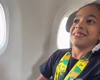 Menina de 7 anos é homenageada durante voo após conquistar título no jiu-jitsu