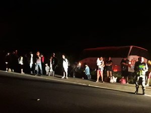 Ônibus que saiu de Arapiraca com destino a Maceió sai da pista e entra em canavial
