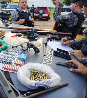 Oito armas e mais de 170 munições são apreendidas durante operação integrada em Penedo e Coruripe