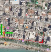 Obra emergencial da BRK em rede de esgoto interdita trânsito na Ponta Verde