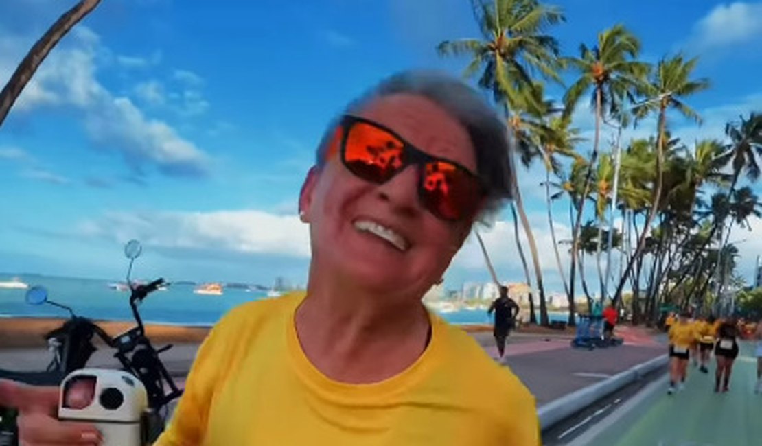 Aos 75 anos, influenciadora que venceu leucemia participa da Maratona de Maceió