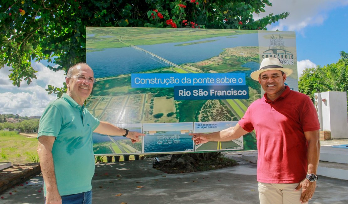 Canteiro de obras para construção da ponte Penedo-Neópolis é instalado em Alagoas