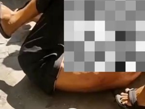 [Vídeo] Suspeito de roubo de celular é espancado por populares no centro de Arapiraca