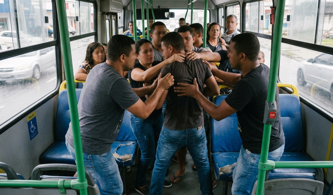 Passageiros contêm homem acusado mostrar as partes íntimas em ônibus de Maceió
