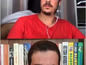 Esposa de Fábio Porchat aparece nua durante live com Boulos