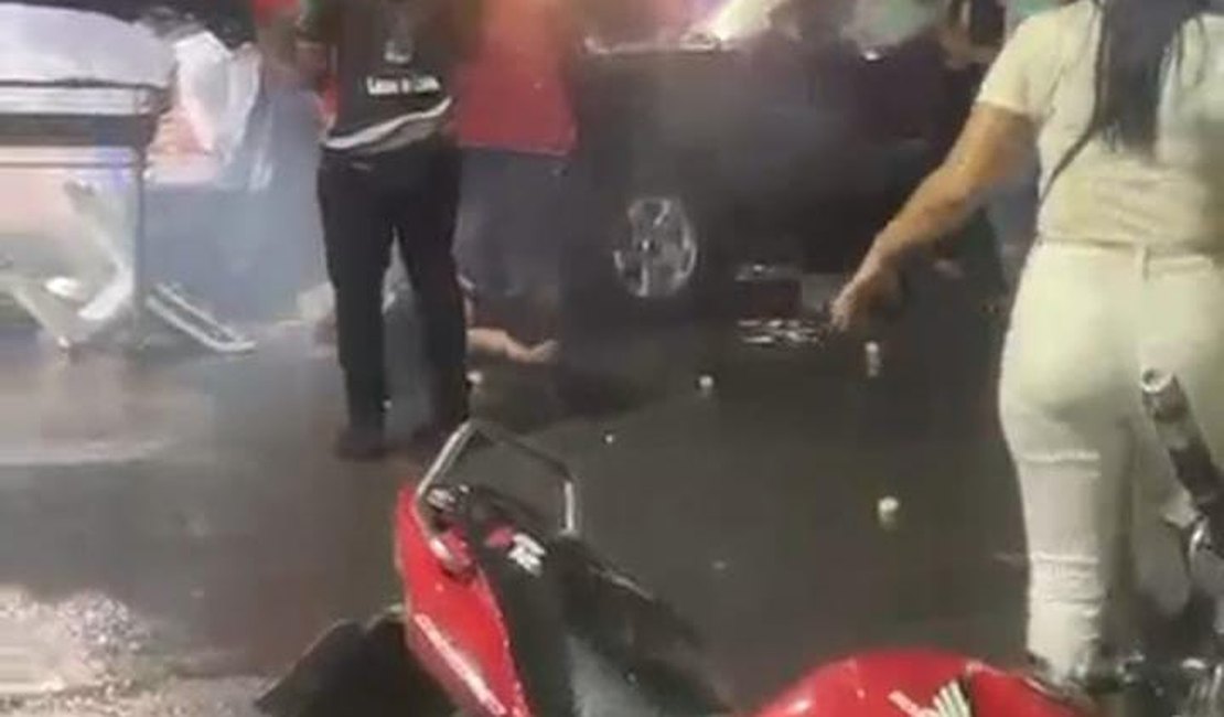 Homem causa acidentes em série e atropela oito pessoas em Joaquim Gomes