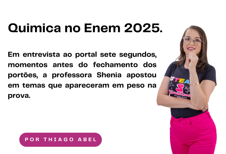 Prova de Química do Enem surpreende pela previsibilidade — e professora Shenia acerta temas antes da abertura dos portões.