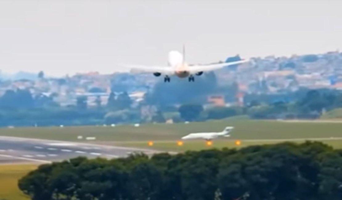 [Vídeo] Avião da Gol arremete após jatinho se aproximar da pista do aeroporto em Guarulhos sem autorização