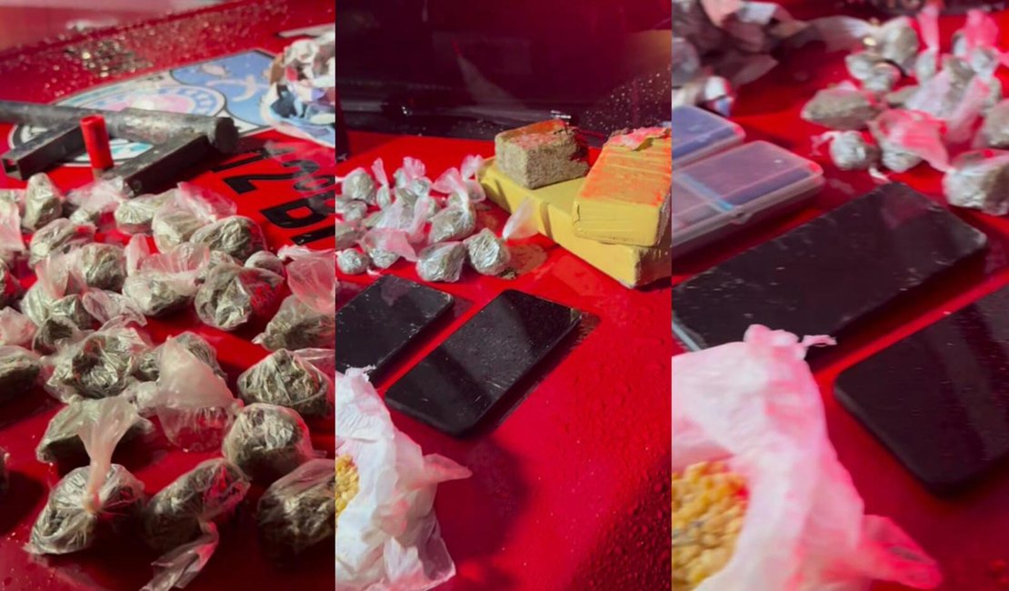 Após troca de tiros, quatro são presos com drogas e armas no Eustáquio Gomes