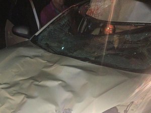 Taxista colide em cavalo na AL 465 e mulher fica ferida em Porto Calvo