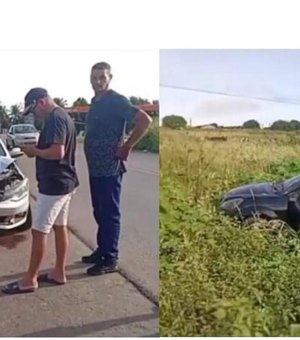 Carros colidem na rodovia AL-115 no município de Arapiraca