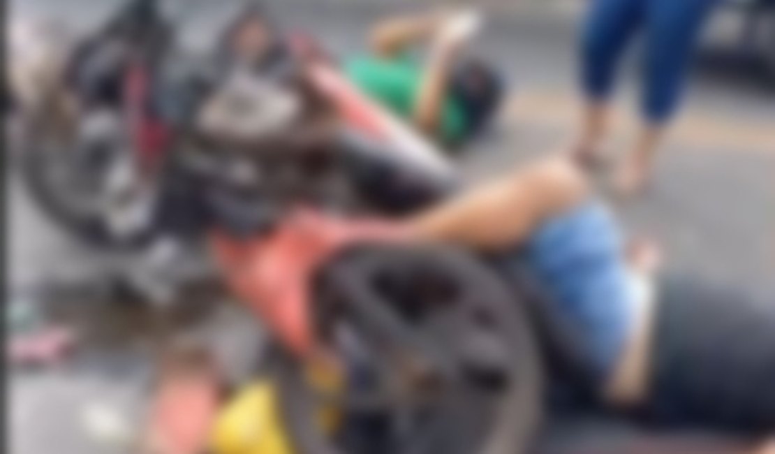 Acidente grave entre moto e cinquentinha deixa dois feridos em Arapiraca