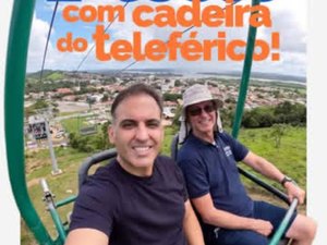 1º Teleférico de AL inicia testes no Pilar; Renato Filho faz primeiro percurso
