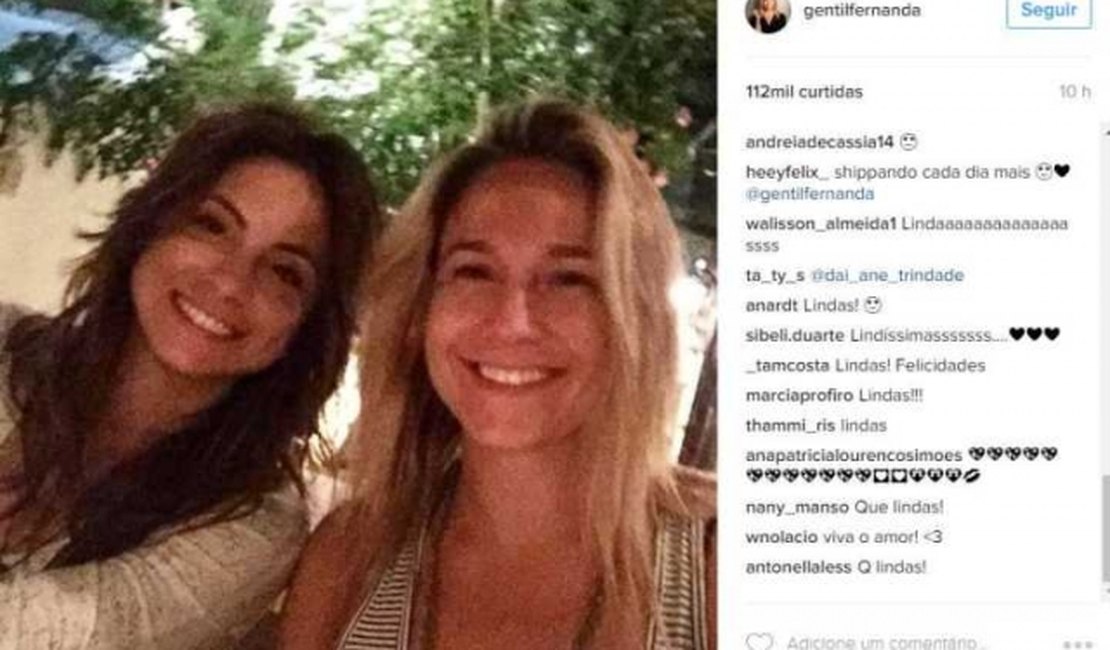 Fernanda Gentil publica nas redes primeira foto com a namorada