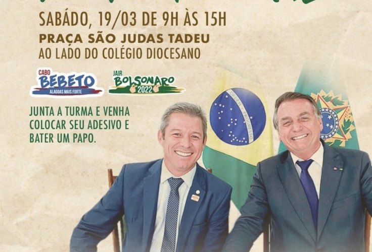 Deputado dá início a pré-campanha de Bolsonaro em AL com “adesivaço” no interior