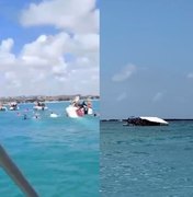 [Vídeo] Catamarã que transportava banhistas afunda no mar, em Maragogi