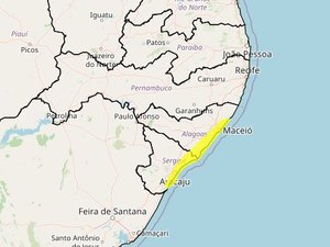 Inmet divulga previsão de chuvas intensas para a faixa leste de Alagoas e de Sergipe