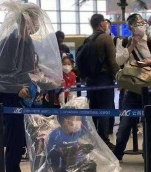 Desespero de contágio do coronavírus leva chineses a adotarem máscaras 'caseiras'
