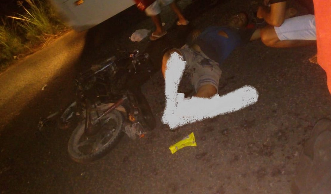 Motoqueiro tem pé decepado durante acidente em Porto Calvo