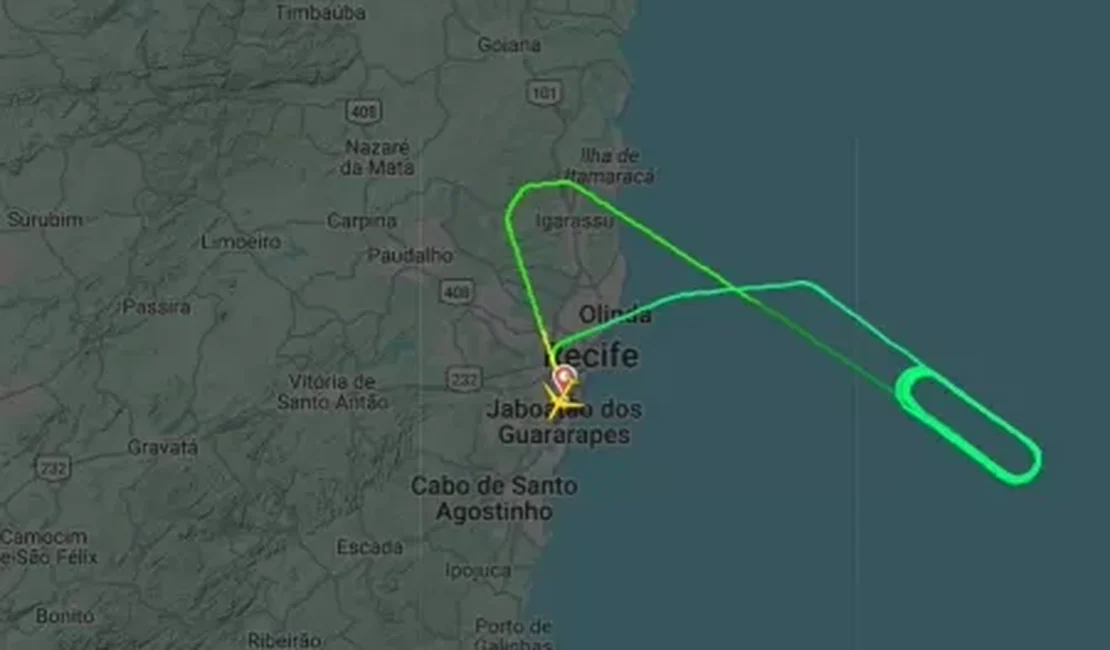 Pela 2ª vez, voo Recife-Madri dá voltas no ar e retorna ao aeroporto