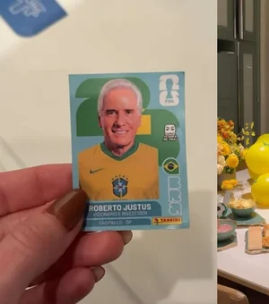 Roberto Justus ganha figurinha da Copa com seu rosto em festa temática