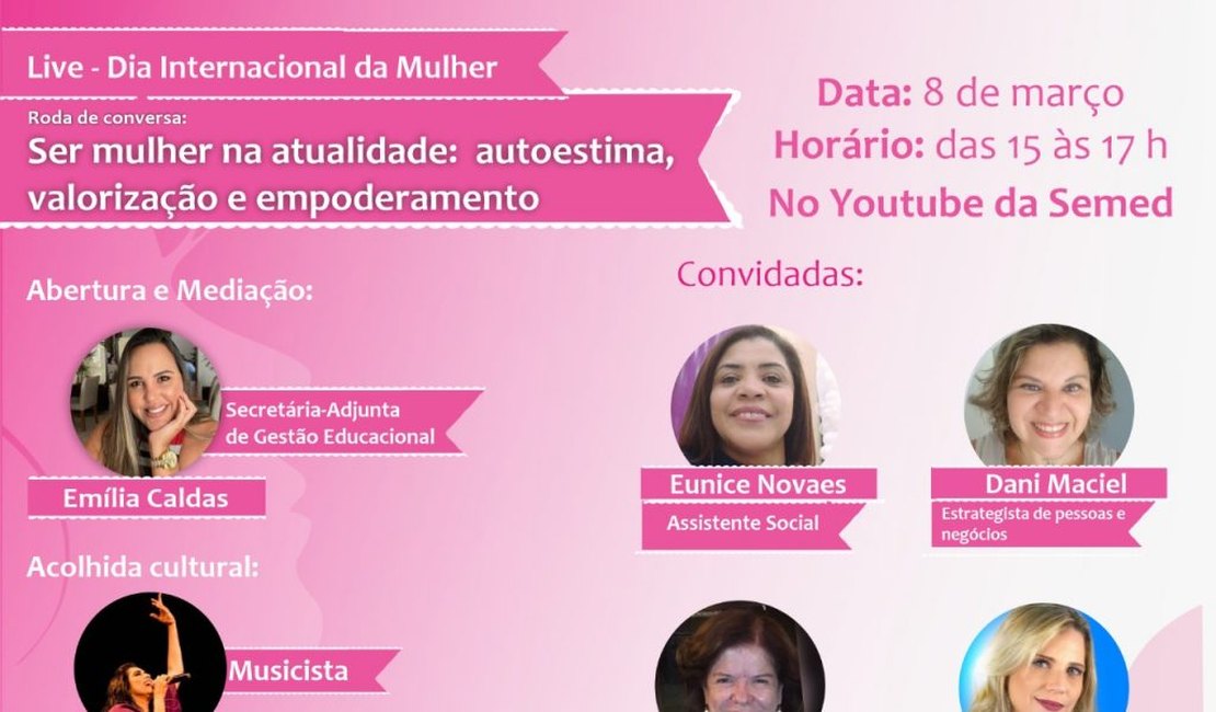 Dia Internacional da Mulher será lembrado pela Semed em live