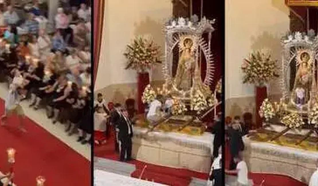 Homem invade igreja durante missa e deixa criança em altar na Espanha; veja