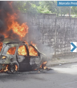 Carro da TV Vitória é incendiado durante operação da Polícia Civil
