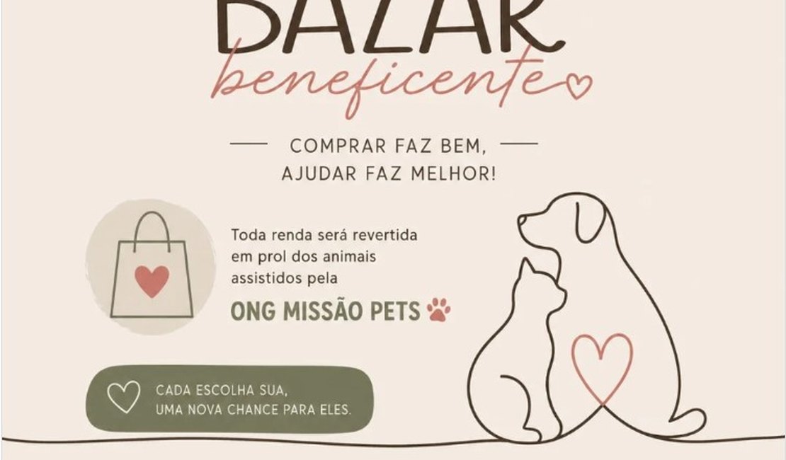 Ong Missão Pets realiza bazar beneficente no pátio da Paróquia Cristo Redentor em Arapiraca