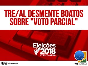 TRE/AL desmente boatos sobre “voto parcial”